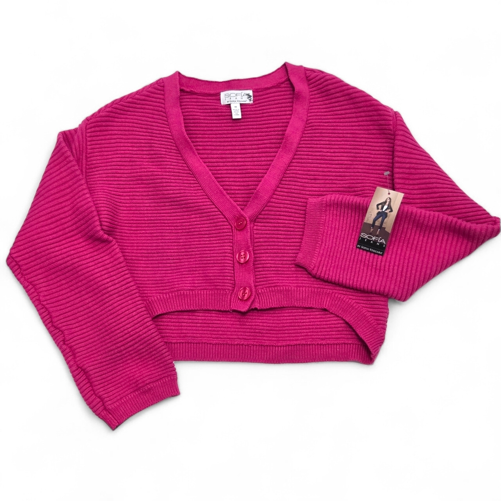 Sofia by Sofia Vergara Vibrant Pink Cardigan NWT - image 1